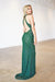 emerald green sheer long dress