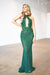emerald green sheer pageant gown